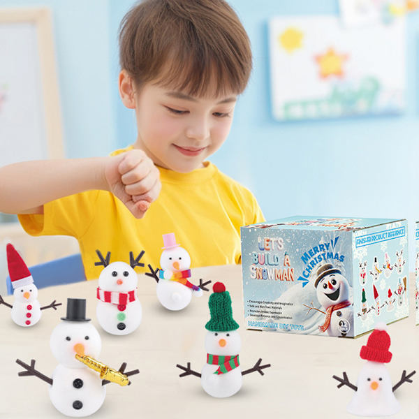 12 st Snögubbe DIY-set Snögubbe-kit Snögubbe-pyssel för barn, Modellera Snögubbe DIY-kit, Julpyssel Julgåvor