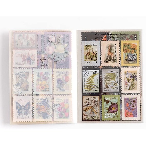 Scrapbog Mærkat Sæt. Vintage Transparent Dyr Frimærker Æstetiske Voksne Scrapbooking Tilbehør Mærkater til journal pincet 20Ark/180Stk