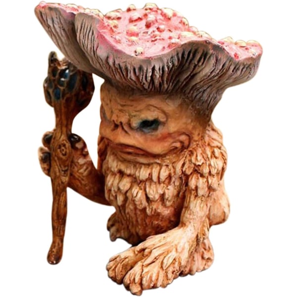 Haveharpiksstatue, Fairy Svamp Elf Shaman Wizard Trold Resin Craft Skulptur Udendørs GNOME figur