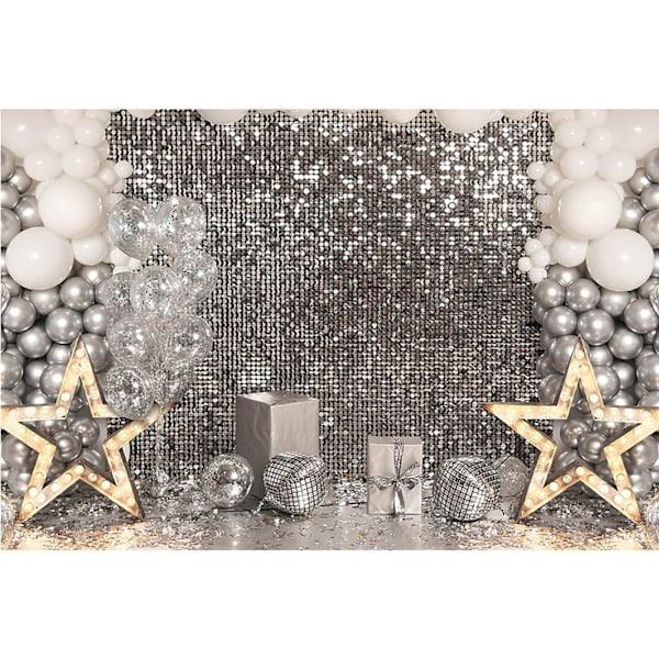 7x5ft Glitter Sliver Disco Party Tausta Syntymäpäivä Vastaanotto Valokuvaus Tausta Kakku Pöytä Dekor Tausta Muotokuva Tausta Valokuvaus Rekvisiitta