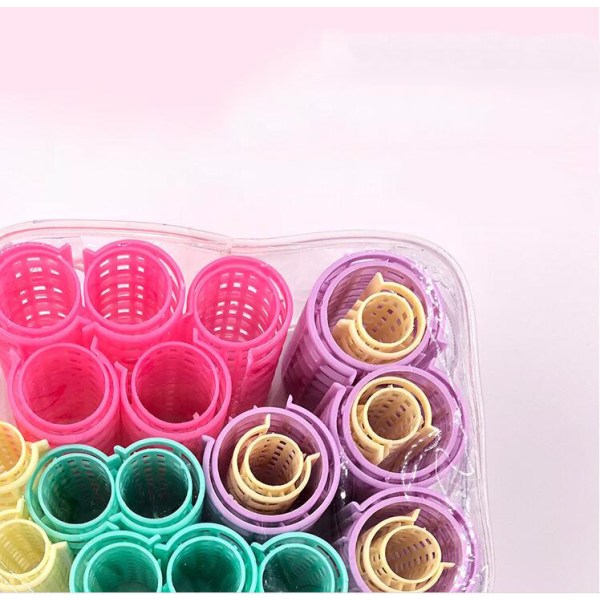 20 Pcs Self Grip Hair Roller Sets Hairdressing Curlers DIY Curly Hairstyle for Women Ladies DIY Air Hair Curlers-C