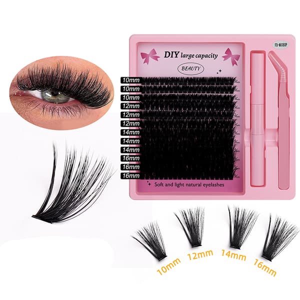 False Eyelash Set (240 Clusters) - Natural Look, Reusable, DIY Application Model 3 59