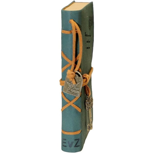 Anteckningsbok för läderskrivande dagbok, klassiska vintage -skissbokgåvor med ofodrade resejournaler att skriva i anteckningsbok gästbok, mörkgrön