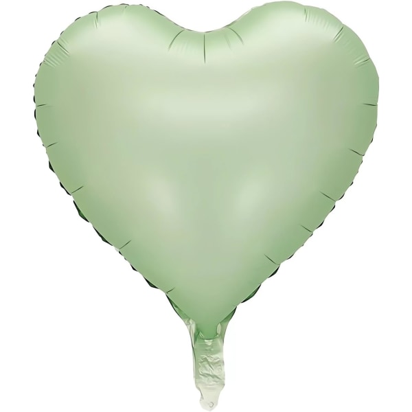 10 stk Olivengrøn Folie Hjerteformede Balloner 18 Tommer Retro Grønne Hjerteballoner