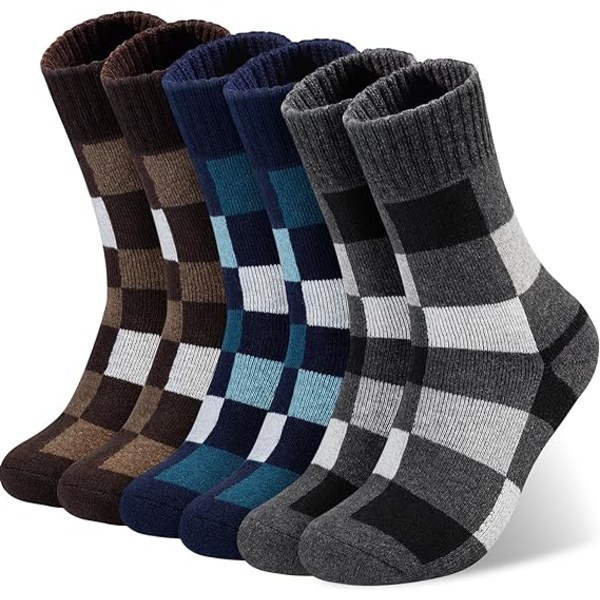Vinterstrumpor för män, tjocka varma merinoullstrumpor, supermjuka termiska casual bootsstrumpor vandringsstrumpor - 3 par storlek 40-45