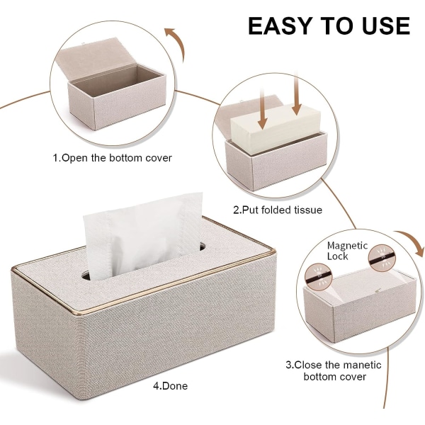 Tissue Box Cover PU l der Tissue Box h llare Rektangul ra Tissue Box Covers f r Kleenex Servett Rektangul r Tissue h llare f r badrum hemmakontor