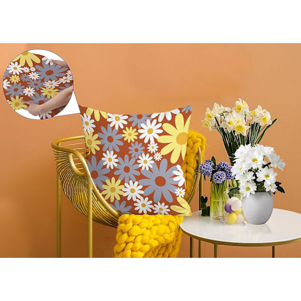 Kuddöverdrag 18x18 Set om 4, Brända Orange Dekorativa Kuddar Dekorativa Kuddfodral för Soffa Soffkuddar Inomhus Utomhus Kuddfodral