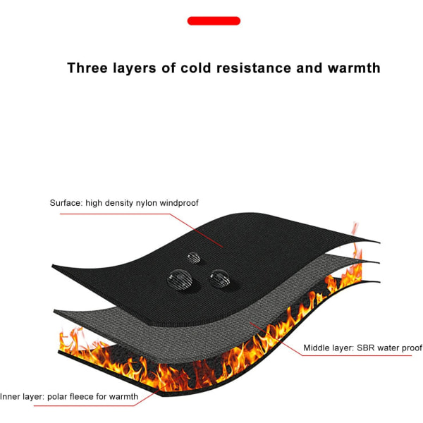 Vanntett vinterhansker for menn og kvinner, vindtette, varme skihansker, berøringsskjerm, svart, S