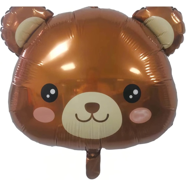 4-pack jätte björnhuvudballonger Björnfolieballonger 24 tums söta björnballonger för vilda djur Tema Födelsedagsfest Dekorationer Tillbehör