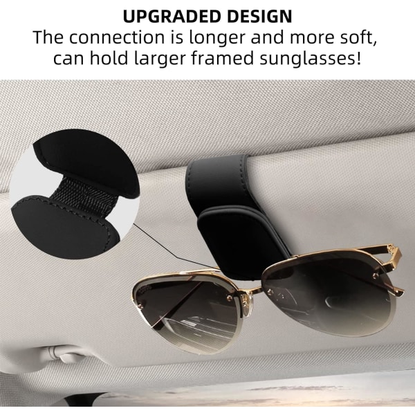 2st bilsolglasögonhållare, magnetisk solglasögonklämma för bilskydd, glasögonhängare för bilsolskydd