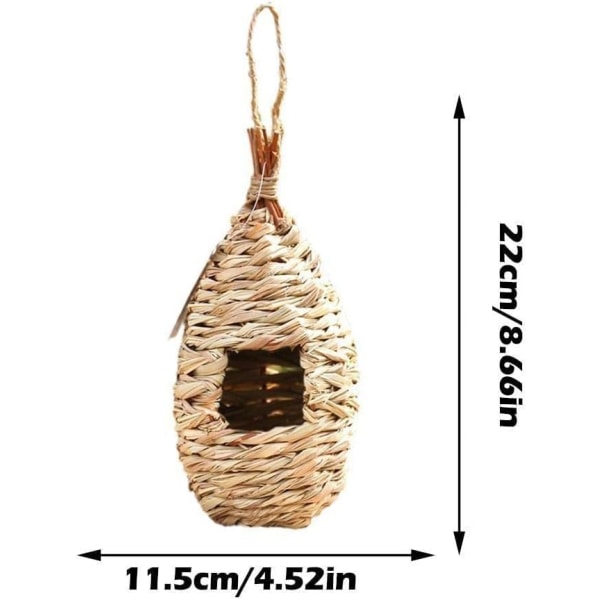 Handvävda fågelburar Perch Eco Friendly Grass Bird Hut Hängande fågel för trädgårdshus