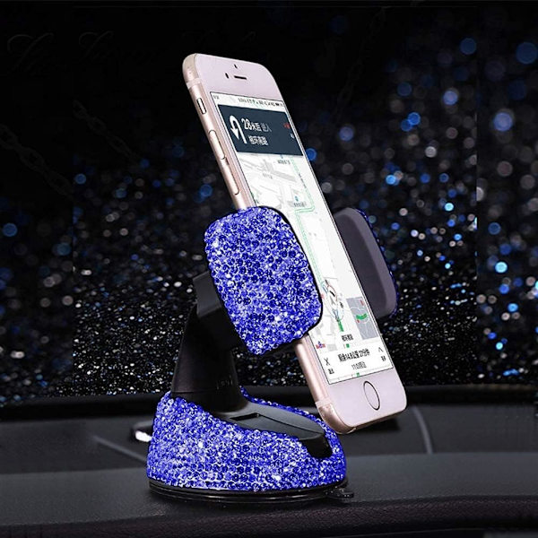 Biltelefonhållare Rhinestone Universal Telefonhållare 360 Graders Justerbar Telefonhållare Instrumentbräda Luftfläkt Navigation Bil