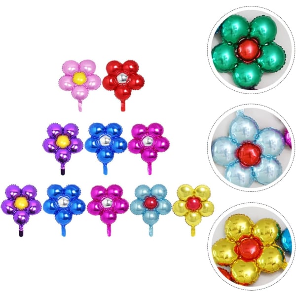 10 stk. Ballonger Aluminium Farger Happy Supplies Solsikke Dag Ferie Blomster Fem Tilfeldig Valentinsform Dekor Stor Blomst