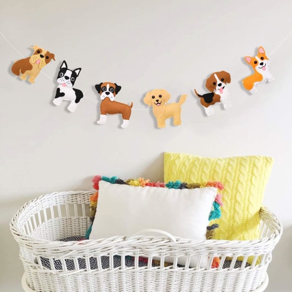 Puppy Craft Kit - Lasten DIY-askartelu- ja ompelusetit Koiran pehmolelu Huopa Plushie Tytöille ja pojille Koulutusaloittelijoiden ompelusetit Ompelusetit