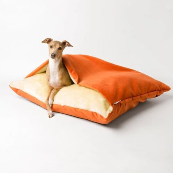 Kennel Vinter Varm Katteseng Avtagbar og Vaskbar Sovepose Soveunderlag Kjæledyr Tilbehør Hunde Pude Stor Hjem Myk Sofa（S）, Oransje Farge