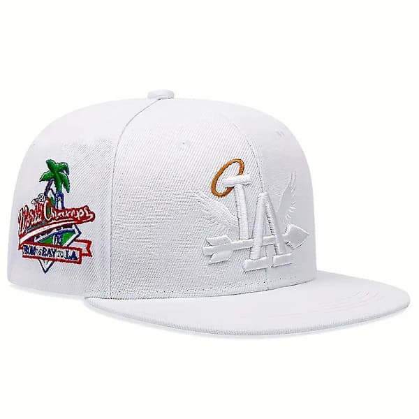 Winged Letter Embroidery Baseball Cap Hip Hop Breathable Snapback Hats Solid Color (Adjustable, White)