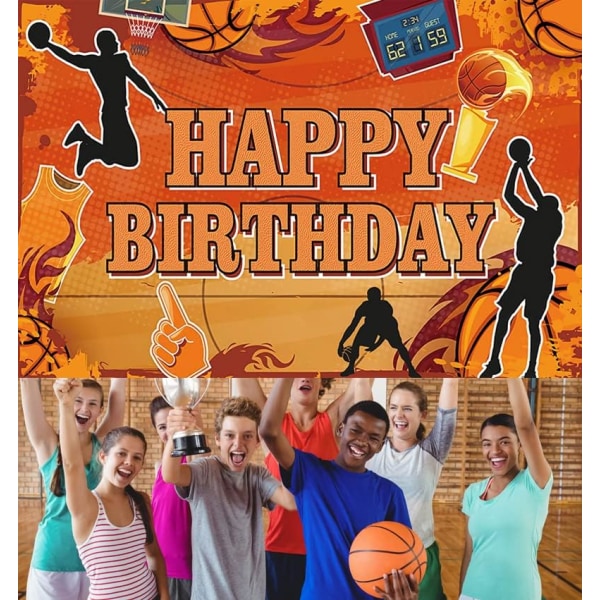 5*3 fot,basketballtema bursdagsfestdekorasjon Basketball Gratulerer med dagen Bakgrunn Basketballfotobakgrunn