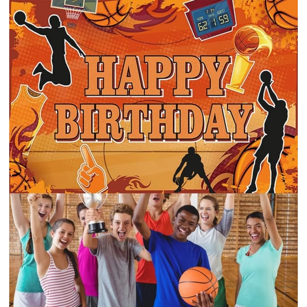 6*4 fot, Basketball-tema bursdagsfestdekorasjon Basketball Happy Birthday Bakgrunn Basketball Fotobakgrunn