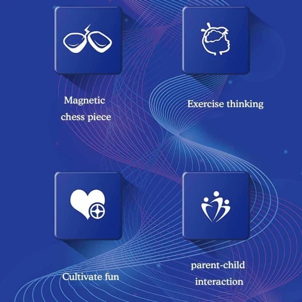 Magnetiskt Schackspel - Magnetiskt Brädspel - Roligt Magnetiskt Brädspel - Pusselstrategispel - Julgåva till Barn 2pcs