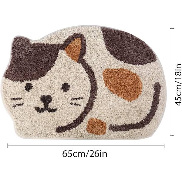 Duschmatta, badkar, badrumsmatta, halkfri, absorberande, bedårande mönster mjuk torrmatta för dörr kattbild, 18\" x 26\", beige