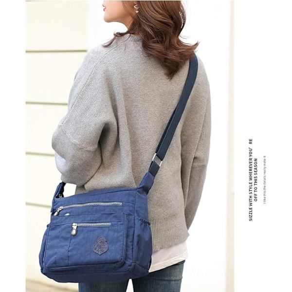 Crossbody-väska för kvinnor Nylon Vattentät axelväska Messenger Bag Lätta fickböcker
