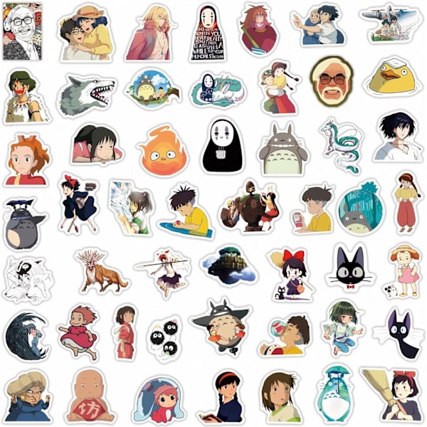 100 søde Kawaii Studio Anime-klistermærker, klassiske japanske filmklistermærker, vandtætte til vandflasker, bærbare computere, telefoner, gaver til børn, teenagere og voksne