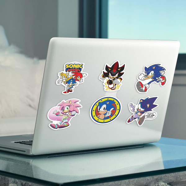 50 stk Cute Sonic Stickers til vandflasker, Æstetiske Stickers, Laptop Computer Skateboard Stickers, Vandtætte Stickers, Sticker Pack, White, One Size