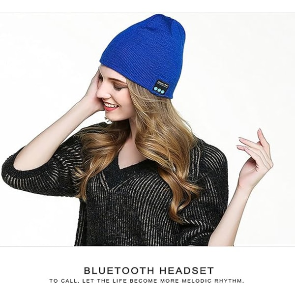 Bluetooth strikhue efterår og vinter varm musik headset stereo hue voksen varm hue blå
