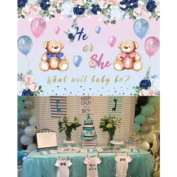 7*5 fod, Baby Gender Reveal Fest Dekoration Baby Shower Baggrund Foto Baggrundsplakat til Baby Gender Reveal Fest Dekorationer Festartikler