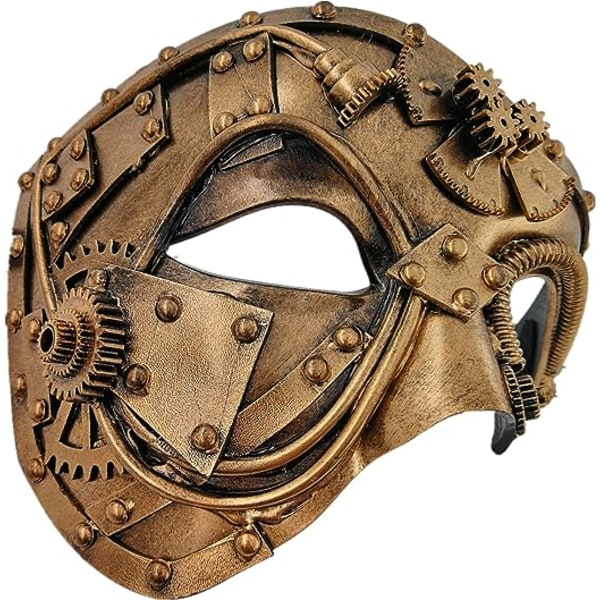 Steampunk Metal Cyborg Venetian Mask, Masquerade Mask For Halloween Costume Party/Phantom Of The Opera/Mardi Gras Ball