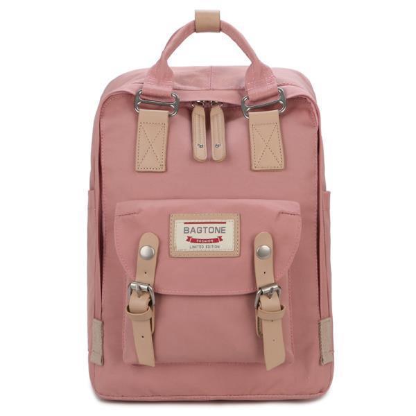 Ryggsäck/reseryggsäck för kvinnor 14,9" College Vintage vattentät väska ， Arbetsryggsäck för 14 tum laptop-rosa