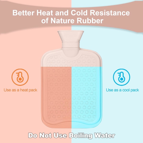 Varmtvandsflaske, 2L Plys varmtvandsflaske med stor kapacitet, til smertelindring, ryg, nakke og skuldre, til baby voksne om vinteren, Sea Lake Green