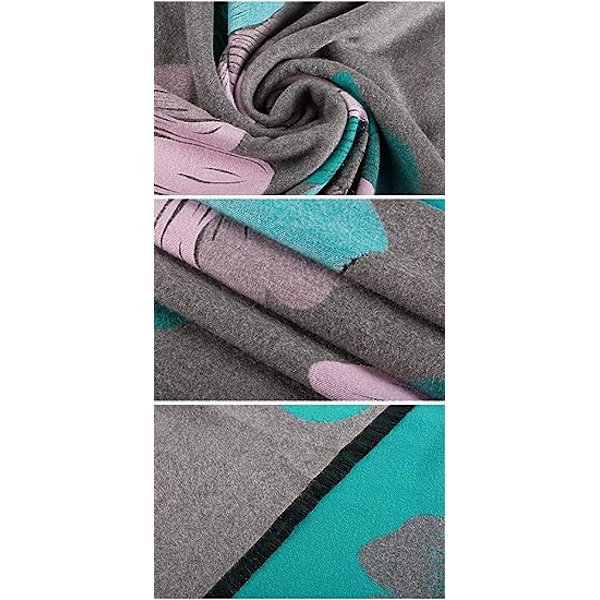 Dam höst och vinter kall halsduk svart abstrakt färgglad solros jacquard varm mjuk kashmir touch halsduk tjock filt sjal halsduk