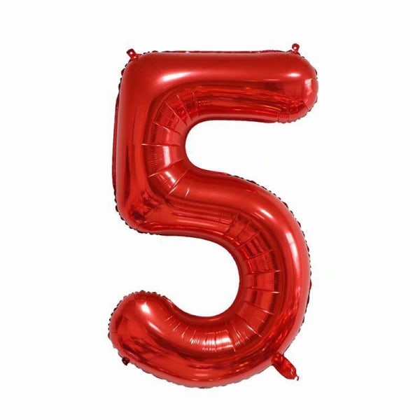 40 tuuman punainen suuret numerot 0-9 syntymäpäiväjuhlakoristeet heliumfolio mylar iso numero ilmapallo digitaalinen viisi