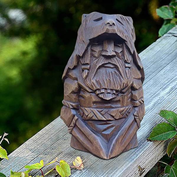 Vikinge Statue Barbar Resin - Vikinge Statue Viking | Figur af den nordiske gud Odin Statue, Vikinge Barbar Statue til Havefontæner