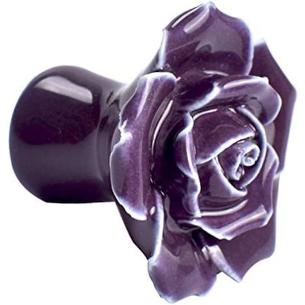 2 kpl:n Ovikahvat Keraamiset nupit Vintage Vanity Huonekalut Ruusut Kristalli Ovikahvat Laite Ruusut Violetit Kukat
