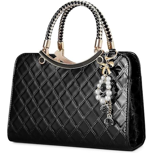 Skinnende lakklær kvinnelige vesker vesker håndvesker damer mote topphåndtak vesker crossbody skulder vesker