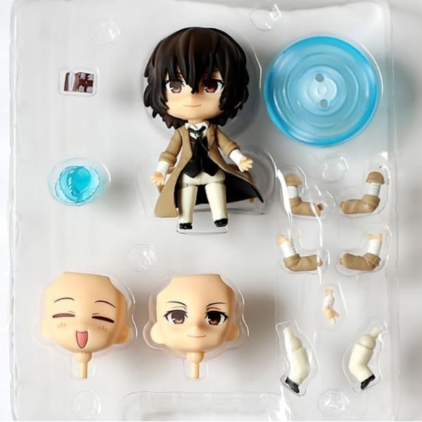 Nakahara Chuuya & Dazai Osamu Anime Action Figur Q Version Clayman Skift Ansigt Bevægelige Led Karakter Model 3.9 Tommer