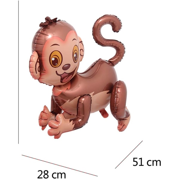 Self Stand Cute Cartoon Giant dog monkey Animal Foil Balloon Happy Birthday Decorations baby shower Party Supplies,D