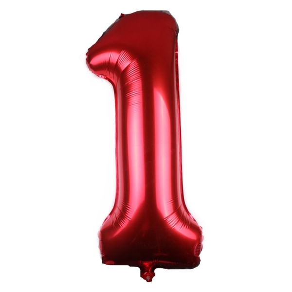 40 tum Röd Stora siffror 0-9 Födelsedagsfestdekorationer Heliumfolie Mylar Big Number Ballong Digital en