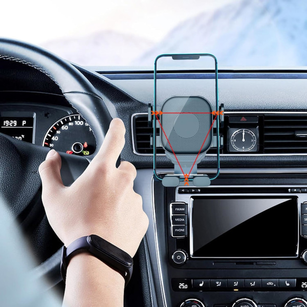 Autopuhelimen tuuletus, pyörivä puhelin liukumattomalla ilmanpoistoaukolla autoille - universal navigointiin