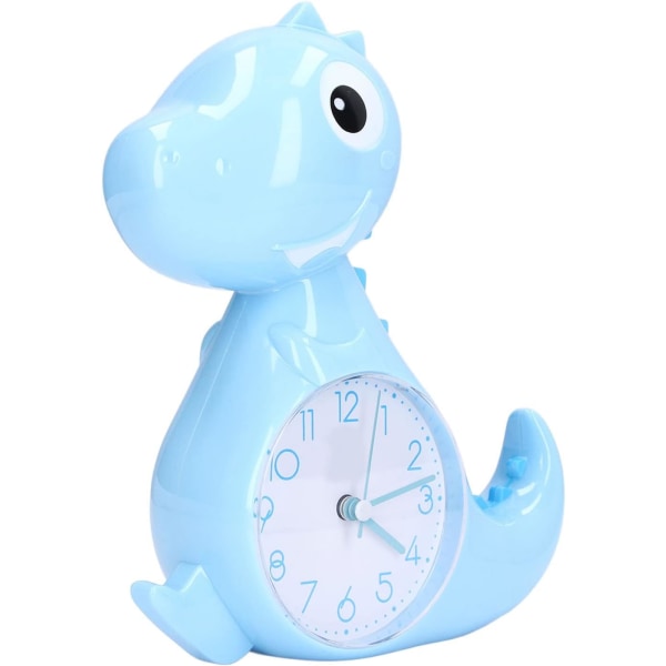 Söt skrivbordsklocka, blå dinosaurieformade väckarklocka för barnrumsinredning för pojkar Flickor Födelsedagspresenter