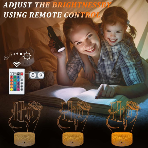 Harry Potter - 3D Illusion nattlampa med färgskiftande RGB Akryl LED-lampor för barnrumsinredning
