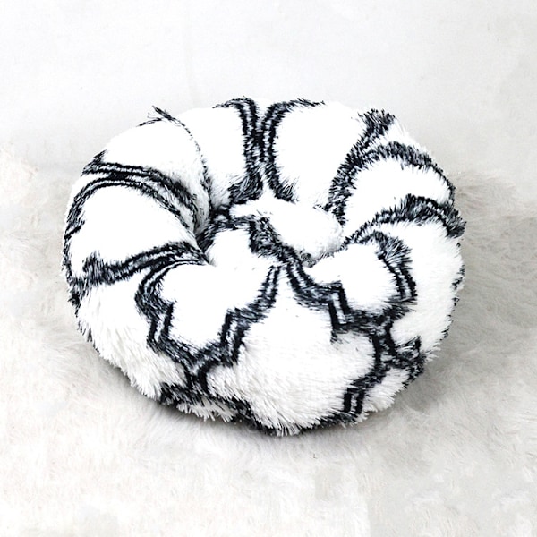 Queta Kissankorvakko, Kaunis Eläimen Vuode, Pieni Koiran Vuode Lemmikkivuode Plussi Pehmeä Pyöreä Kissan Univuode (50cm) Checkered black Diameter 50 cm