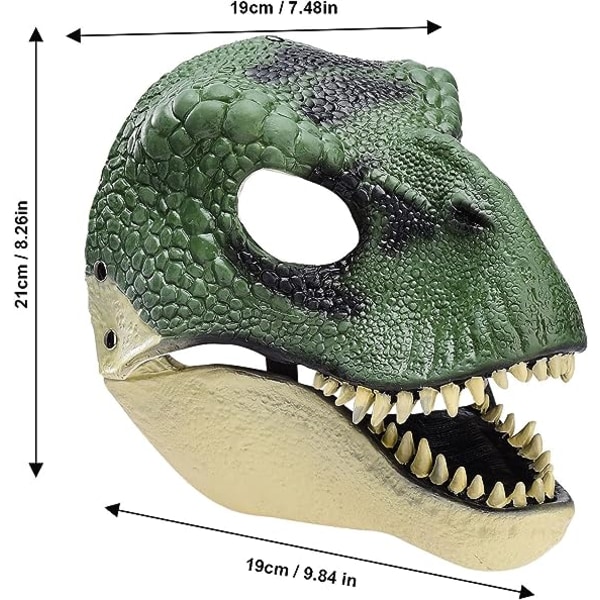 Dinosaurusnaamio Liikkuva leuka, Halloween-naamio Lateksi Tyrannosaurus Rex -naamio, Dinosauruksen pään Cosplay-naamio Juhlanaamio