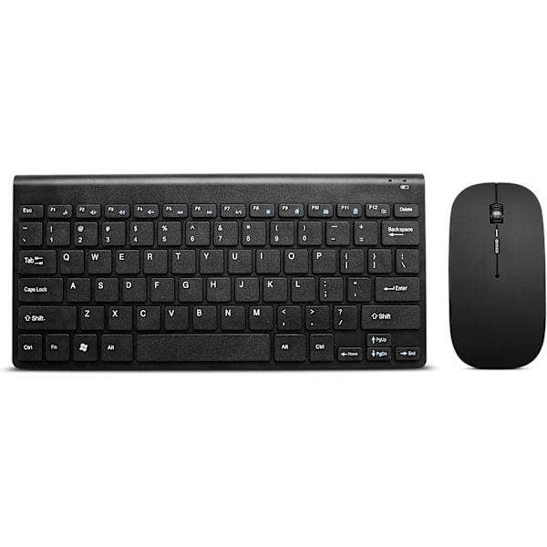 Trådløst tastatur og mus-kombination, kompakt, støjsvagt trådløst tastatur og mus-sæt 2.4G ultra-tyndt slankt design til Windows, computer, stationær pc