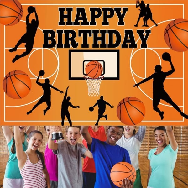 5*3 jalkaa, koripalloaiheinen syntymäpäiväjuhlien koristelu koripallo hyvää syntymäpäivää taustakuvan tausta