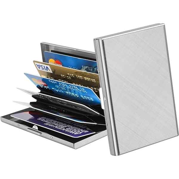 Kreditkortshållare, unisex metallkortplånbok Smal ID-korthållare RFID- case Skyddsfodral Pengaklämma Case i rostfritt stål