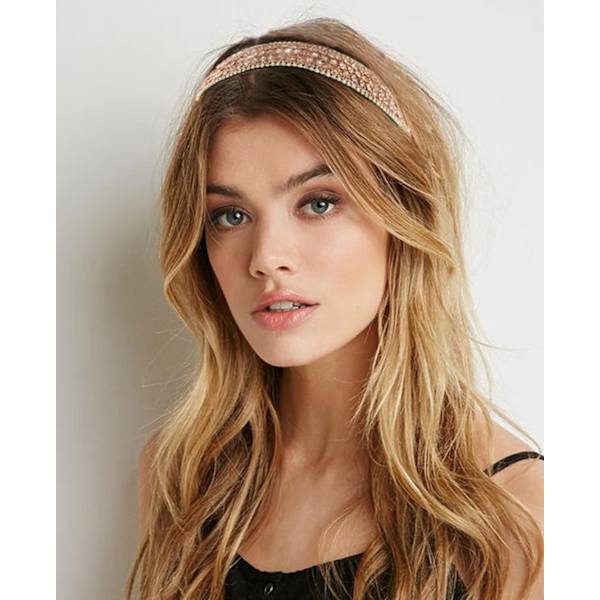 Rhinestone pannband kvinnor flickor Bling pannband mode diamant pannband kristall pannband glitter pannband hårbåge hår accessoarer presenter (kaffe)