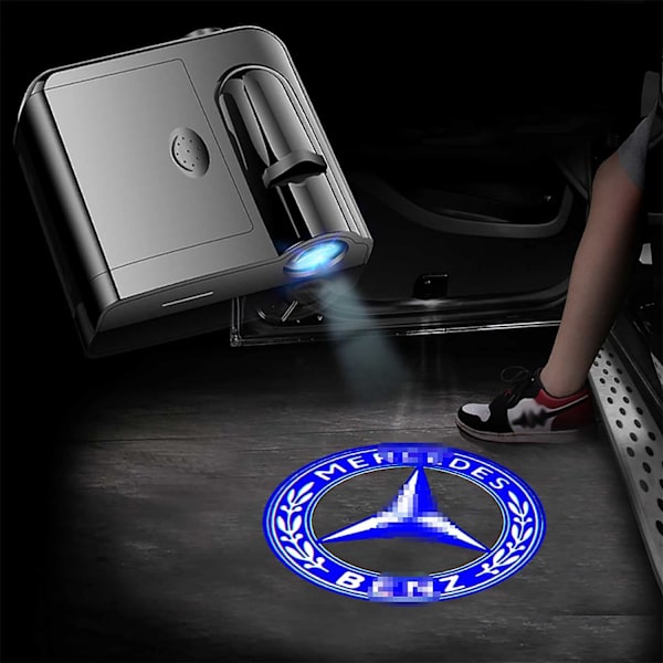 2 kpl auton oven valonheitin projektori, langaton auton oven liimaprojektorin valot Led-logo projektorivalot varjohaamuvalo tervetuloa kohteliaisuusvalot